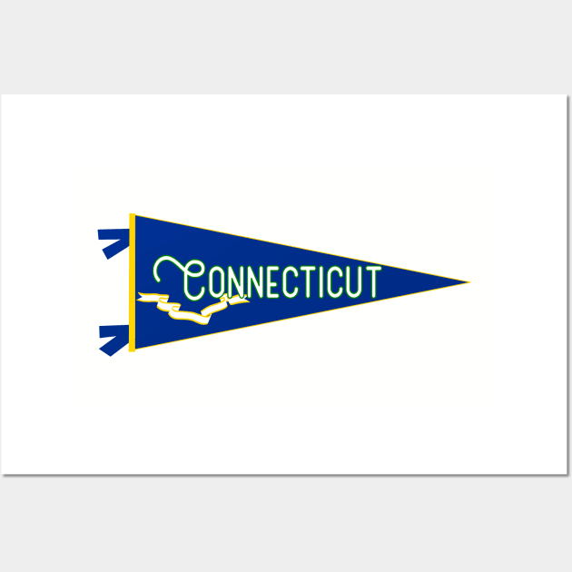 Connecticut Flag Pennant Wall Art by zsonn